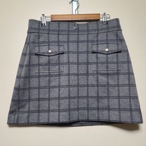 Loft windowpane skirt navy and grey size LP